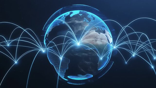 Digital Global Network Communication Earth