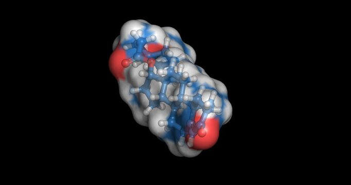 Testosterone cypionate, long-acting androgen ester for hormone replacement therapy, 3D molecule spinning, 4K