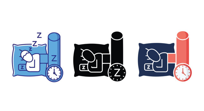 Sleep tracking and rest time icon set: SVG and PNG icons - Vector Icons and Stickers - PNG, SVG, EPS - Glyph and solid icon set