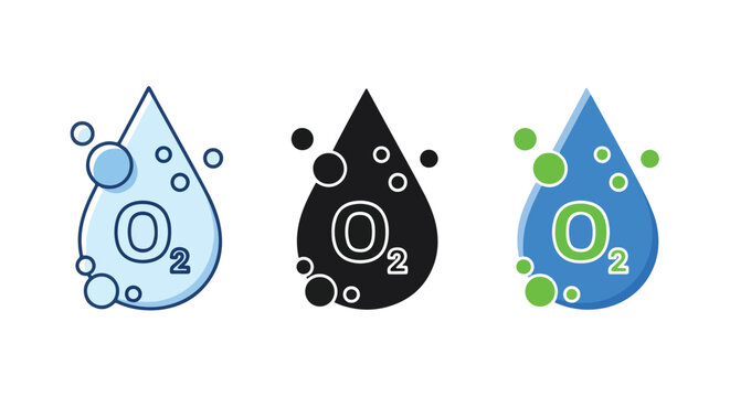 Oxygen bubble molecule icon set: SVG and PNG icons - Vector Icons and Stickers - PNG, SVG, EPS - Glyph and solid icon set