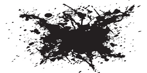 Fototapeta premium Black Ink Splatter Abstract Grunge Texture Background.