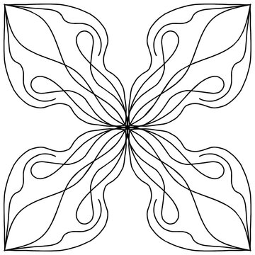 Abstract Nirmana Symmetrical Line Art with Organic Curved Pattern