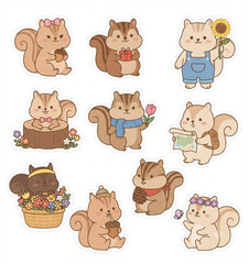 Obraz premium Cute Squirrel Character Vector Illustration