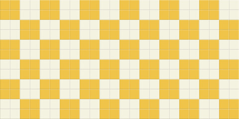 Obraz premium Yellow ceramic tile pool pattern background. Clean square grid wall and floor texture.