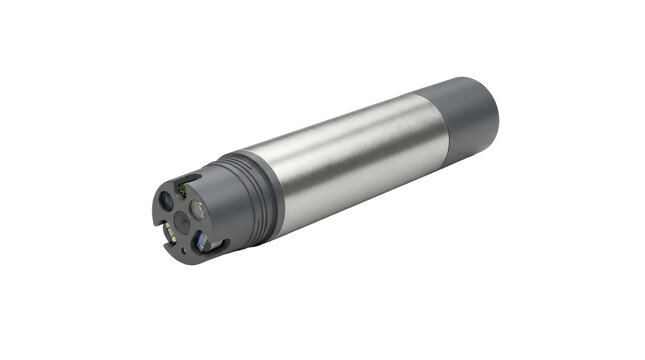 Sensor Probe Technology: A close-up view of a scientific sensor probe, likely used for measuring environmental parameters, showcasing its metallic body and specialized tip.