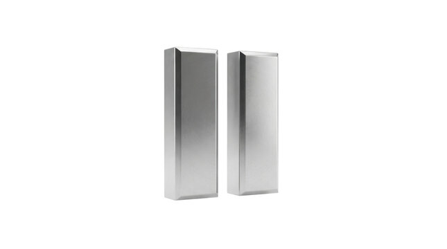 Modern Silver Bars: Two sleek, metallic silver bars stand side-by-side, representing wealth, investment, and financial security. Their polished surfaces reflect light.