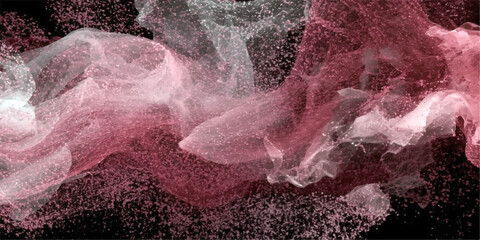 Abstract Crimson Swirls ethereal crimson and silver particles swirl and coalesce in an abstract dance, creating a visually striking and dynamic composition. © Jubayer