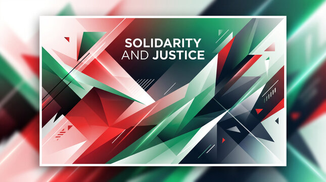 Abstract geometric composition featuring bold angular shapes in vibrant red with displays dynamic abstract sharp geometric polygons text overlaying center