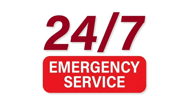Halloween 247 emergency service sign isolated on white background