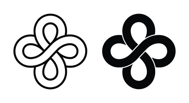 Minimalist black and white infinity knot design