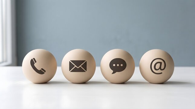 Halloween contact us icons set with phone, email, chat, and at symbol on spheres isolated on white background