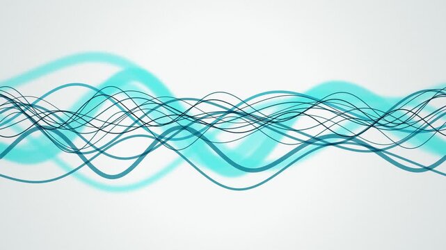 Overlapping sound waves flow horizontally in a seamless loop