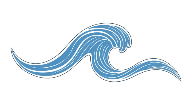 Blue Ocean Wave Icon.
