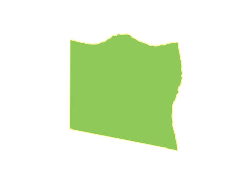 Geographic map silhouette of the matrouh governorate in northern egypt