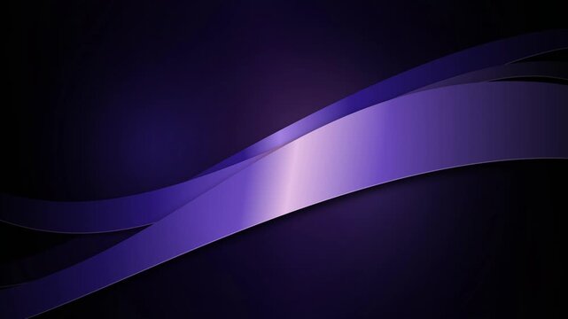 Three curved violet ribbons flow in a seamless loop