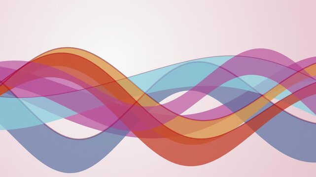 Translucent ribbon bands flow horizontally in a seamless loop