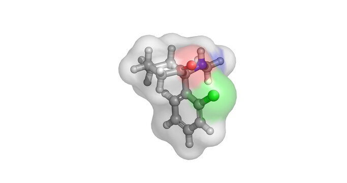Esketamine, NMDA receptor antagonist for treatment-resistant depression, 3D molecule 4K