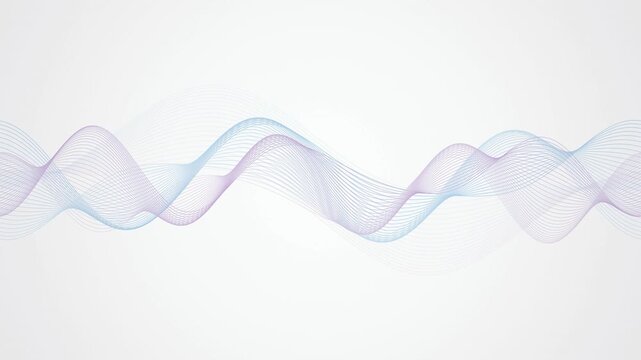 Two ribbon like vector line wave patterns flow in a seamless loop