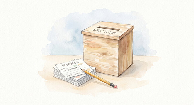 Suggestion box gathers open‑ended feedback for text analytics and root‑cause insights.