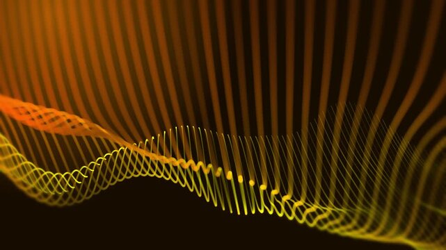 Flowing orange lines on dark background