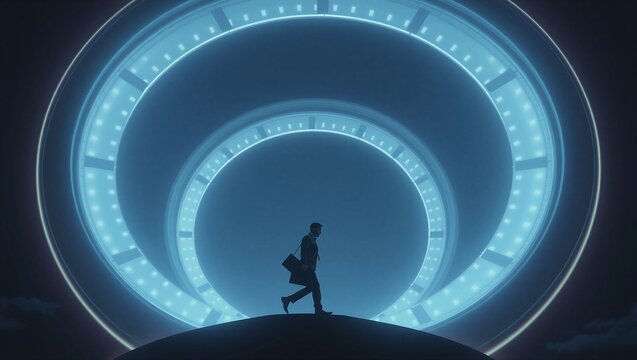 Surreal Time Loop Clock Concept for Corporate Time Management