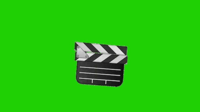 film clapper animation on green screen