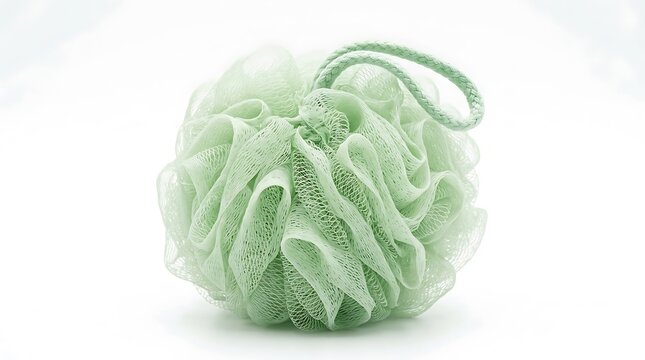 Light green bath sponge loofah for body cleaning