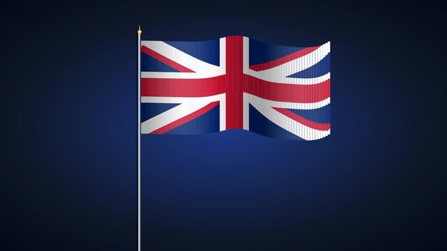 vertical bar segments form red white blue flag on dark blue
