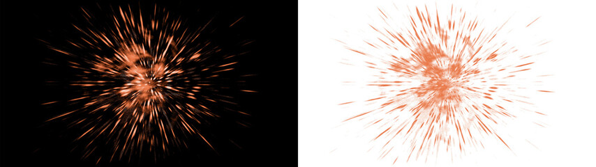 Fototapeta premium Orange spark explosion light effect overlay PNG , isolated on transparent background
