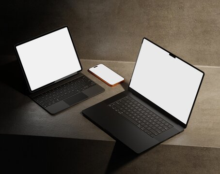 Responsive Web Design and website Mockup, Devices Mock up, Smartphone desktop tablet laptop template Mockup