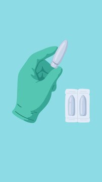 medical glove with rectal suppositories for hemorrhoid treatment