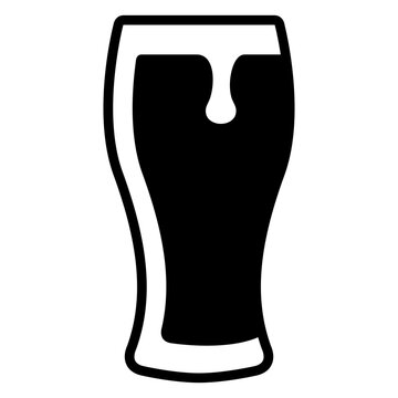 Pinta de cerveza. Icono con dibujo sencillo de un vaso de cerveza vintage con espuma