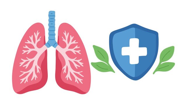 Animation of respiratory system and lung health protection