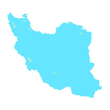 A flat style illustration depicting a map of Iran. Suitable for stickers, atlases, websites, and posters.