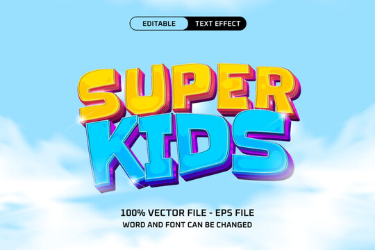 Cute Super Kids Editable Text Effect