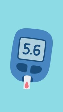 Animation of blood glucose meter for diabetes monitoring