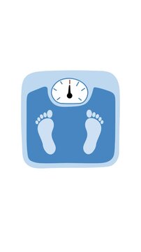 Animation of body weight monitoring with bathroom scale