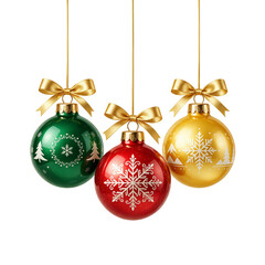 Obraz premium Christmas Ornament Set Flat Vector Illustration
