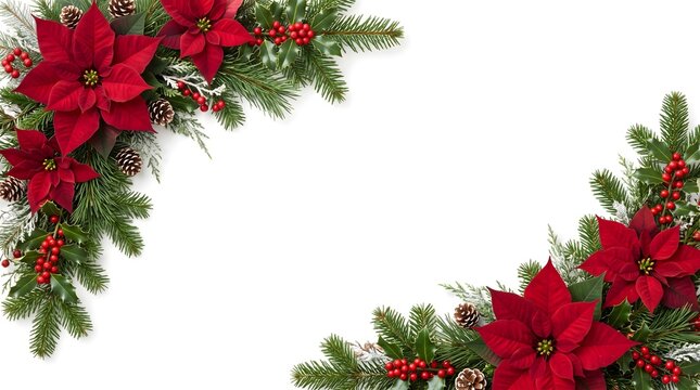 Christmas Corner Border Background with Copy Space