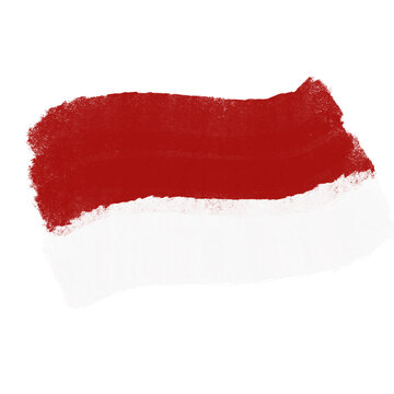 Indonesian flag brush stroke illustration
