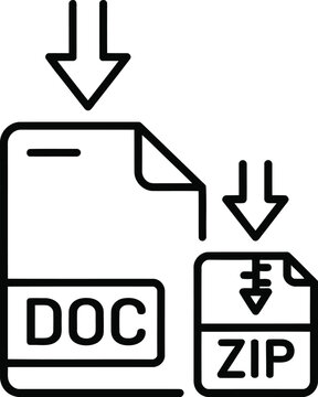 Document and zip file download illustration