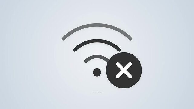 No Wi-Fi Signal Icon with Cross Symbol Animation