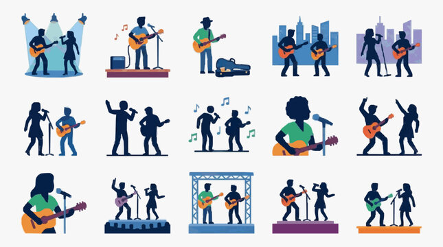 Musicians Performing Live on Stage.