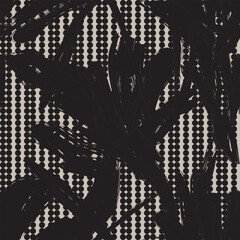 Obraz premium Abstract Striped Floral seamless pattern design for fashion and home textiles, graphics and backgrounds