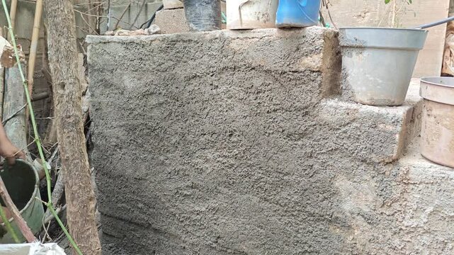 Process of Plastering and Rendering Old Wall with Fresh Cement