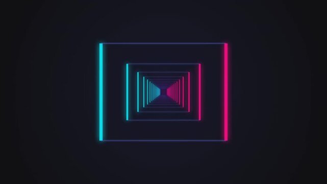 Abstract Cyan-Magenta Cyber Corridor Seamless Loop with sol