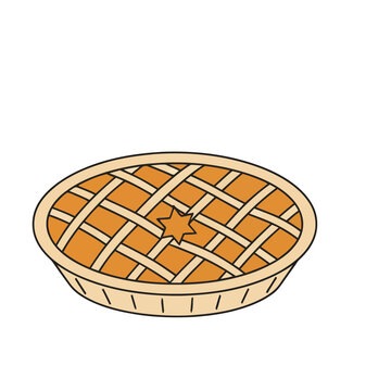 Pie with lattice crust and star decoration