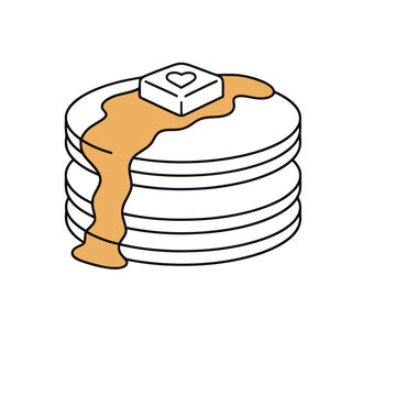 Stack of Pancakes with Syrup and Butter