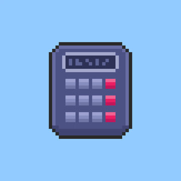 Pixel art calculator game asset design