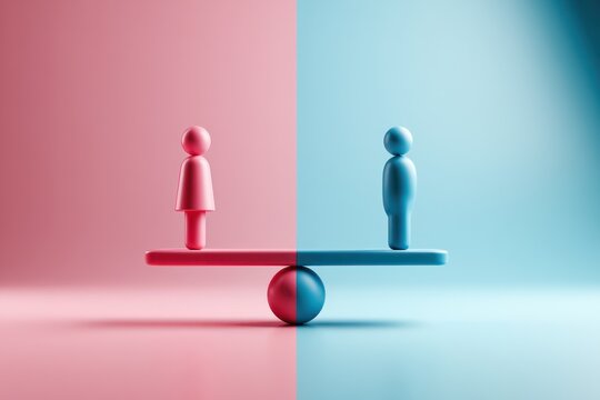 Gender equality concept with male and female figures